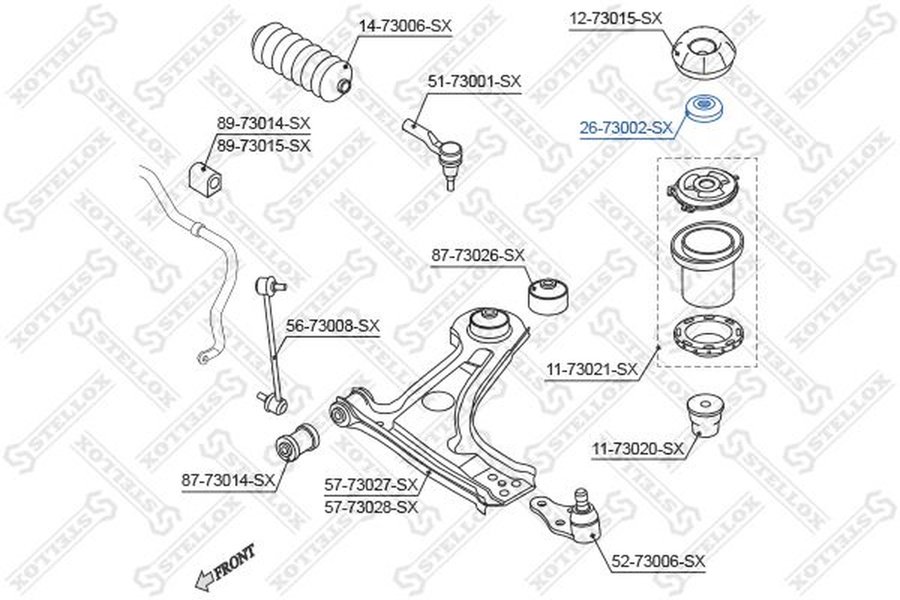 Stellox подшипник опоры амортизатора 26-73002-SX
