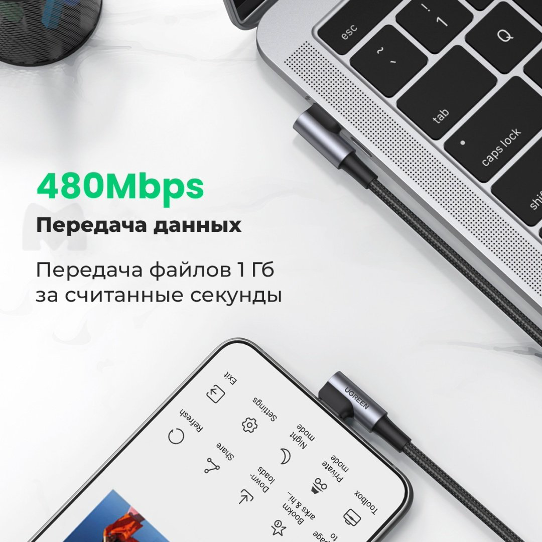 Кабель Ugreen USB Type-C - USB Type-C 1 м 70529 купить,NaN