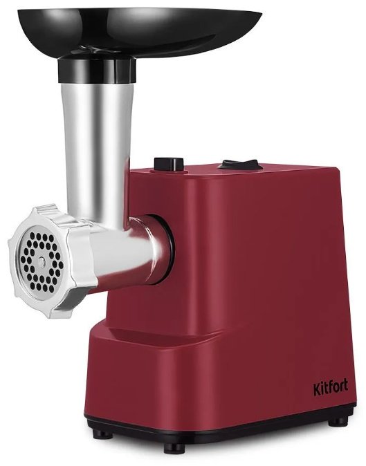 Мясорубка Kitfort КТ-2125 черный, красный, бордовый