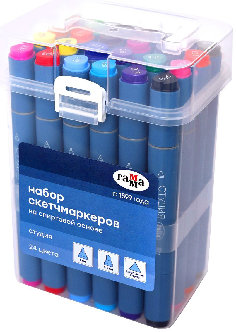 Маркер Гамма 1204P_24, 24 шт, 1 мм, мультиколор купить,NaN