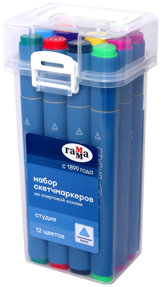 Маркер Гамма 1204P_12, 12 шт, 1 мм, мультиколор купить,NaN