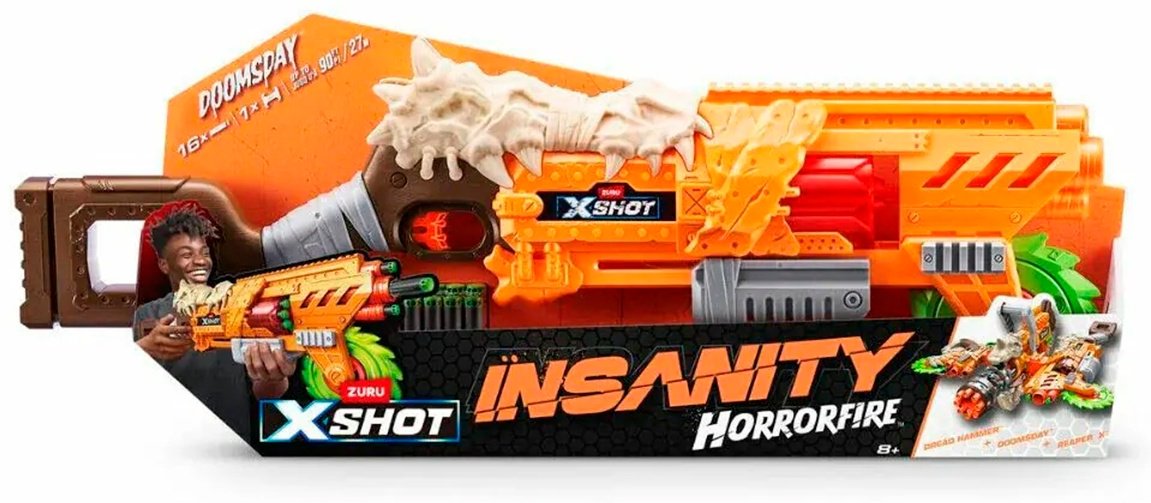 Бластеры X-Shot Horrorfire Doomsday 36732, пластик 16 шт - ForteMarket Бластеры X-Shot Horrorfire Doomsday 36732, пластик 16 шт купить,0