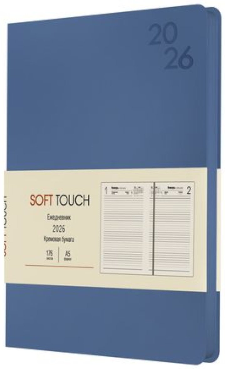 Ежедневник Listoff Soft Touch. Ночной синий, A5, 176 л, синий
