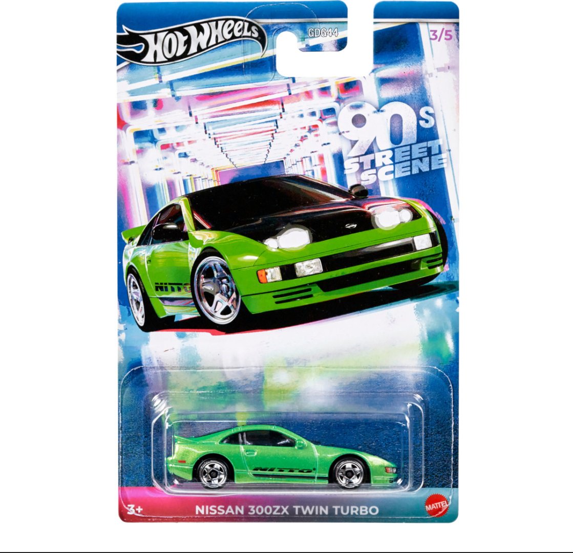 Машина Hot Wheels Коллекционная машинка 90S Street Scene Series - Nissan 300Zx Twin Turbo зеленый купить,NaN