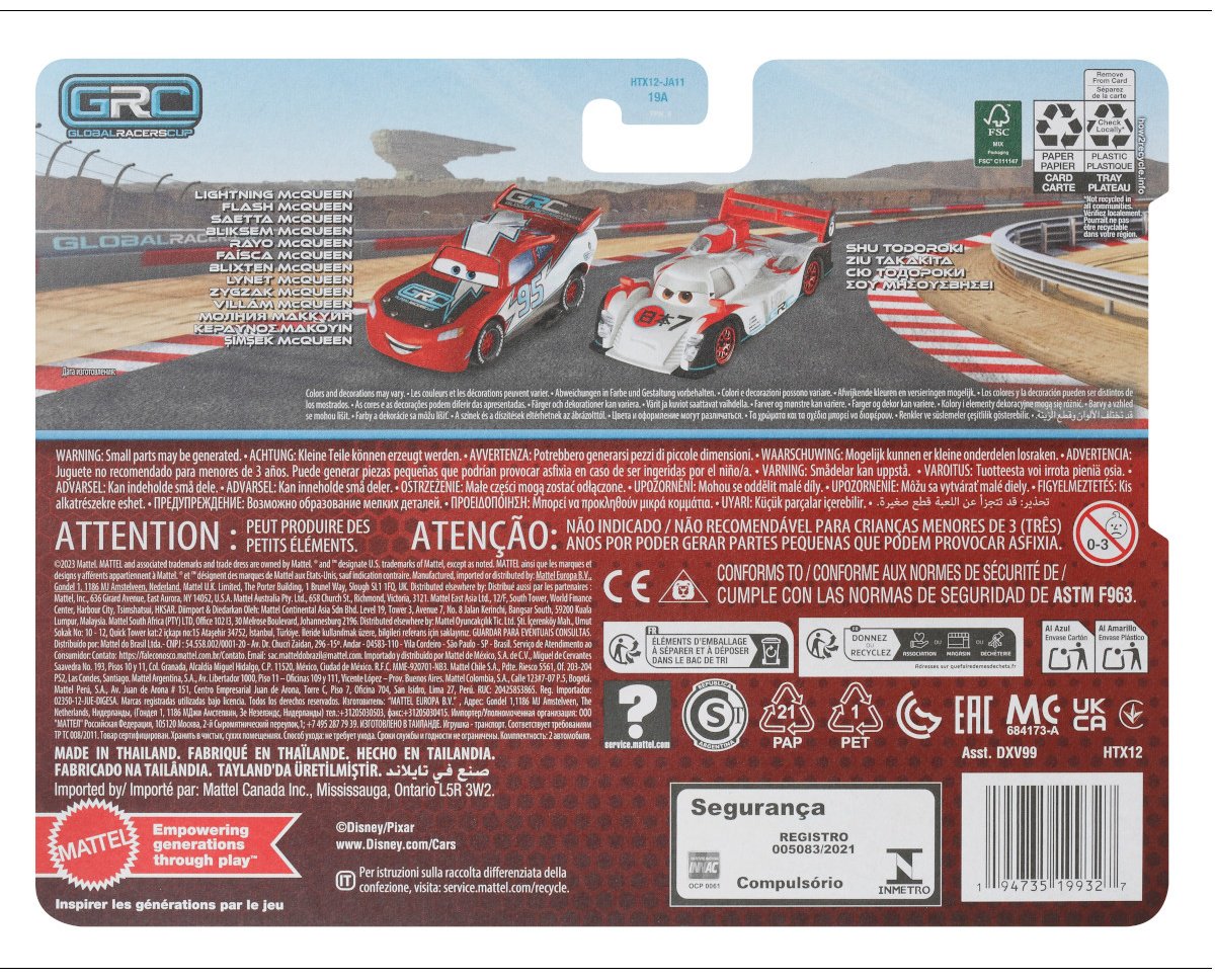 Легковая Cars Lightning Mcqueen &amp; Shu Todoroki белый, красный купить,NaN