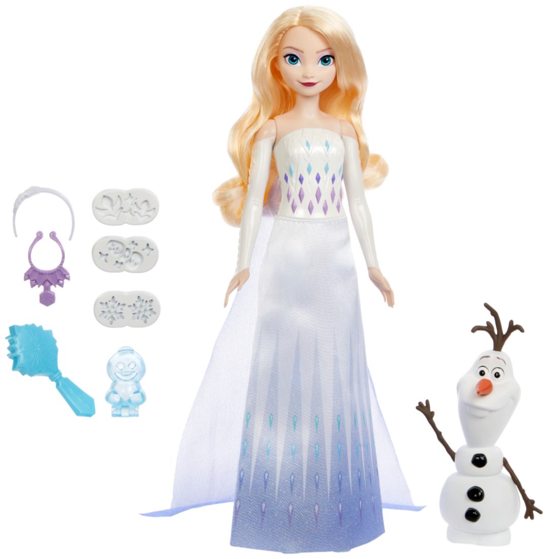 Кукла-модель Disney Эльза с Олафом лепят снежки 29 см купить,0