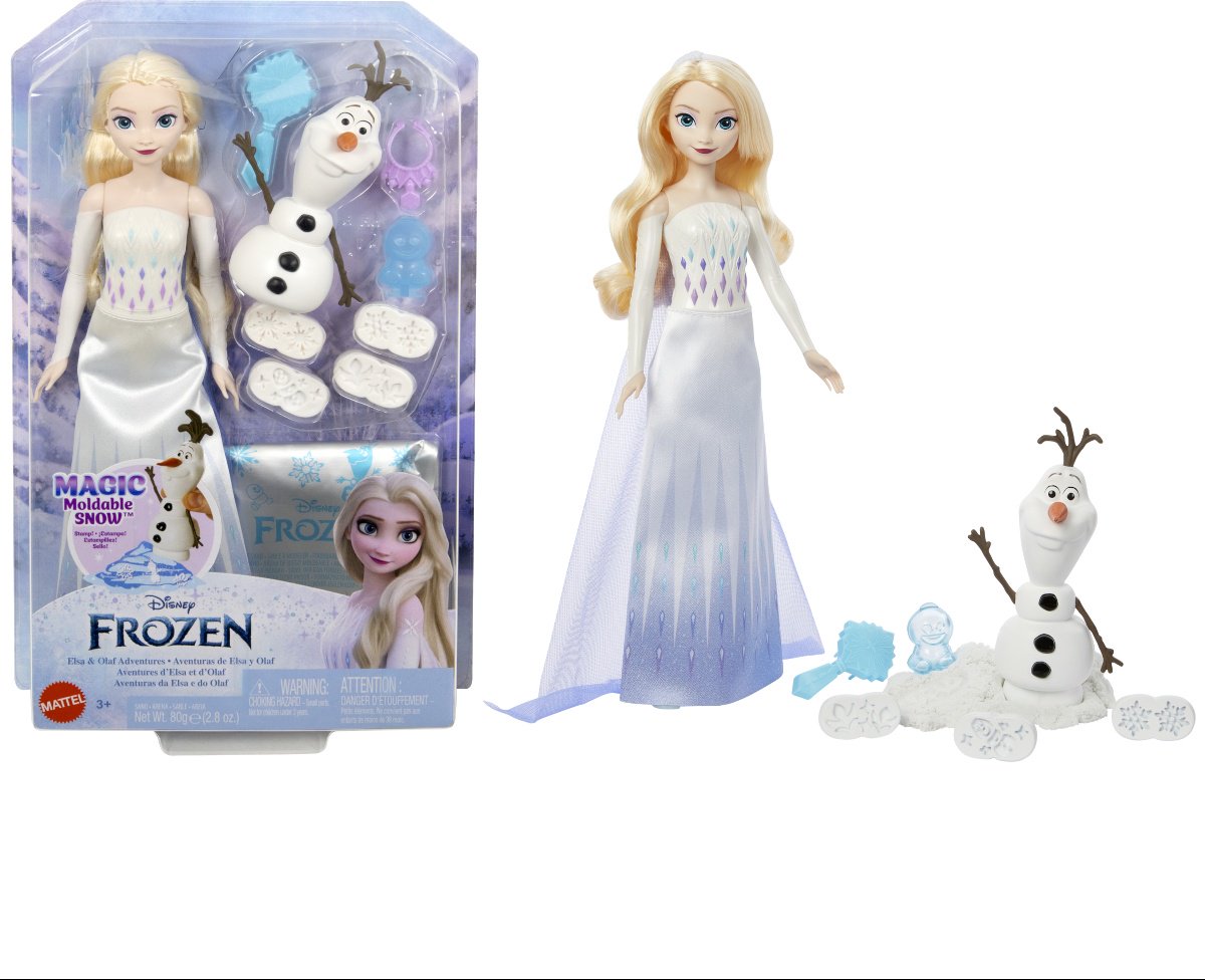 Кукла-модель Disney Эльза с Олафом лепят снежки 29 см купить,0