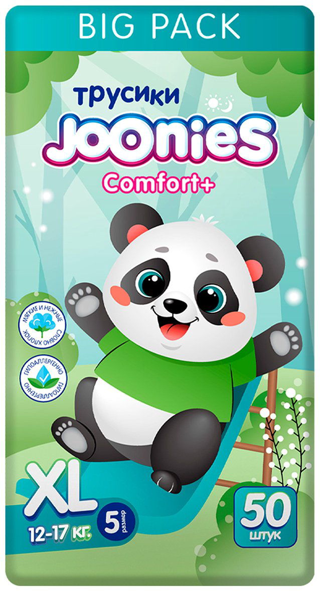 Подгузники-трусики Joonies Comfort+ XL, 50 шт купить,NaN