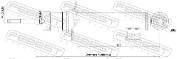 Амортизатор FEBEST передний 04110-002F 1 шт