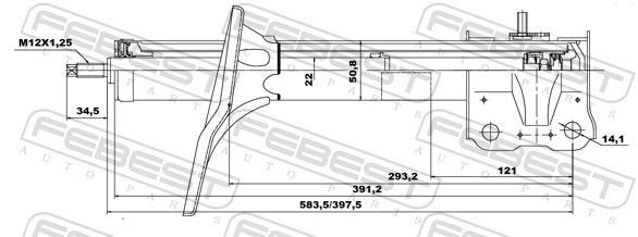Амортизатор FEBEST передний 04665601F 1 шт