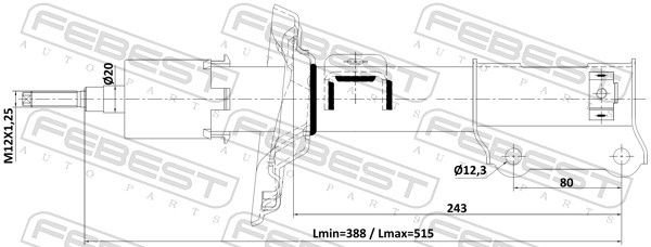 Амортизатор FEBEST передний 12110-011FR 1 шт
