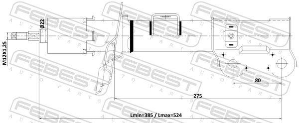 Амортизатор FEBEST передний 12110-009FL 1 шт