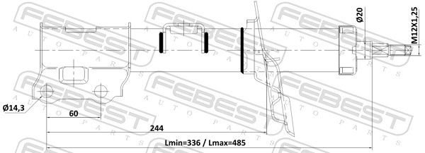 Амортизатор FEBEST передний 12110-013FL 1 шт