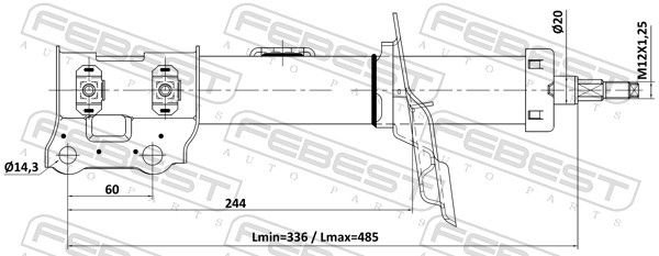 Амортизатор FEBEST передний 12110-013FR 1 шт