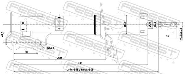 Амортизатор FEBEST передний 12110-022FR 1 шт