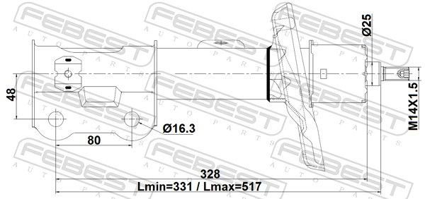 Амортизатор FEBEST передний 12110-023FR 1 шт