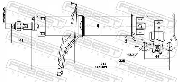 Амортизатор FEBEST передний 12666482FL 1 шт