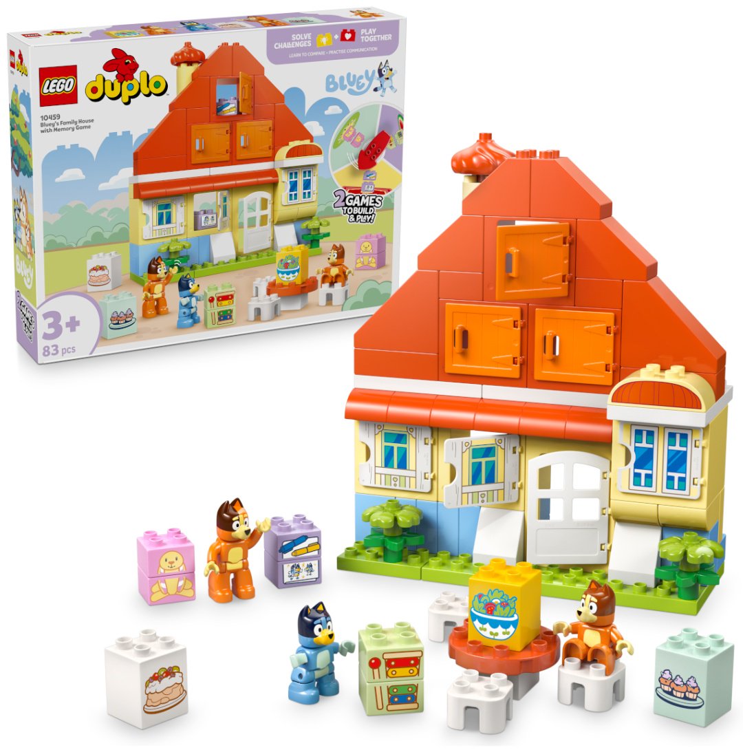Конструктор LEGO Семейный дом Блюи с игрой на развитие памяти DUPLO, деталей 83 шт
