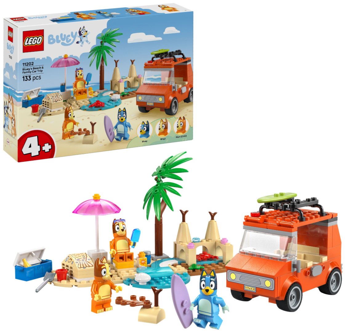 Конструктор LEGO Пляж Блюи и семейная поездка на машине Bluey, деталей 133 шт купить,NaN