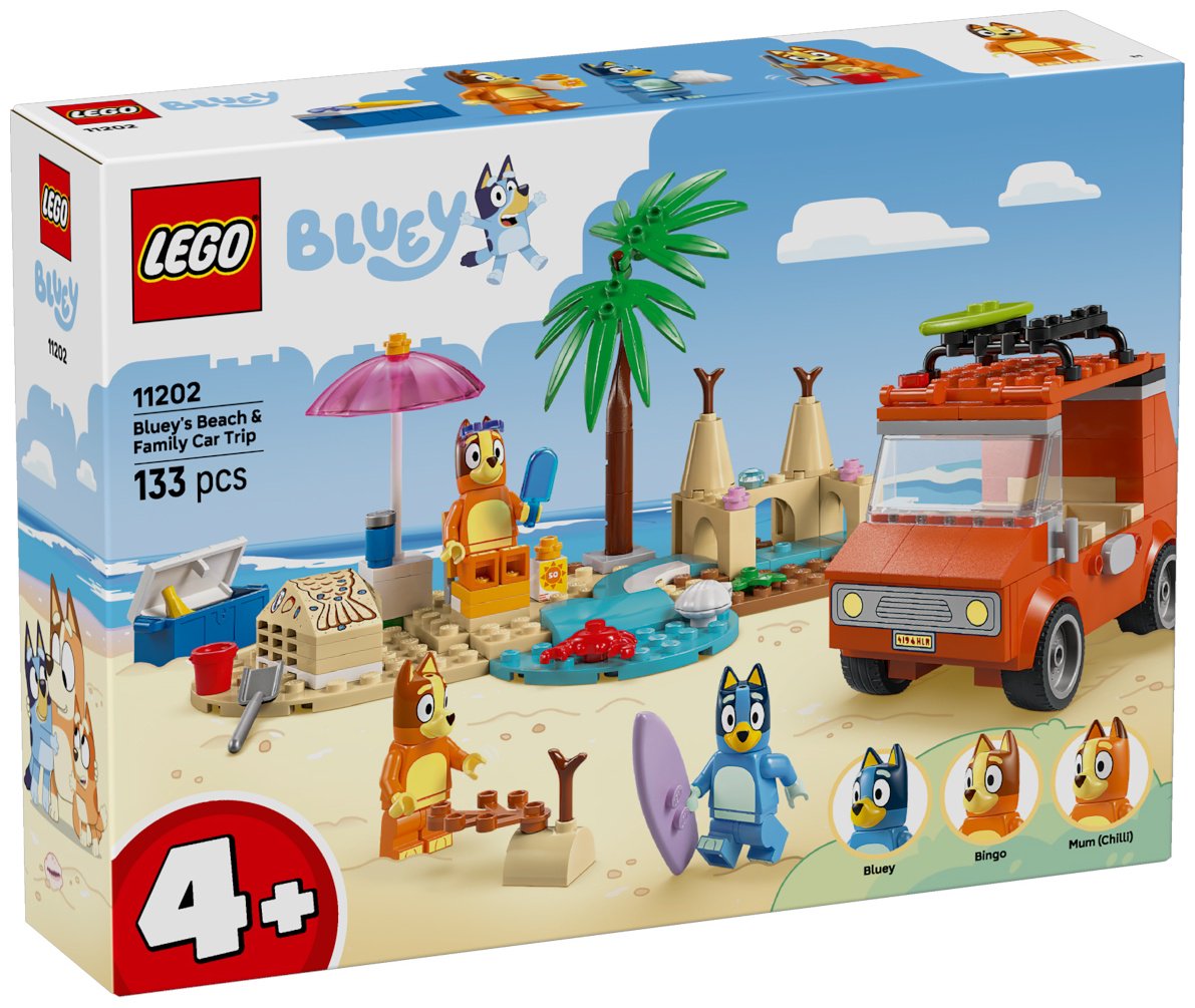Конструктор LEGO Пляж Блюи и семейная поездка на машине Bluey, деталей 133 шт купить,NaN
