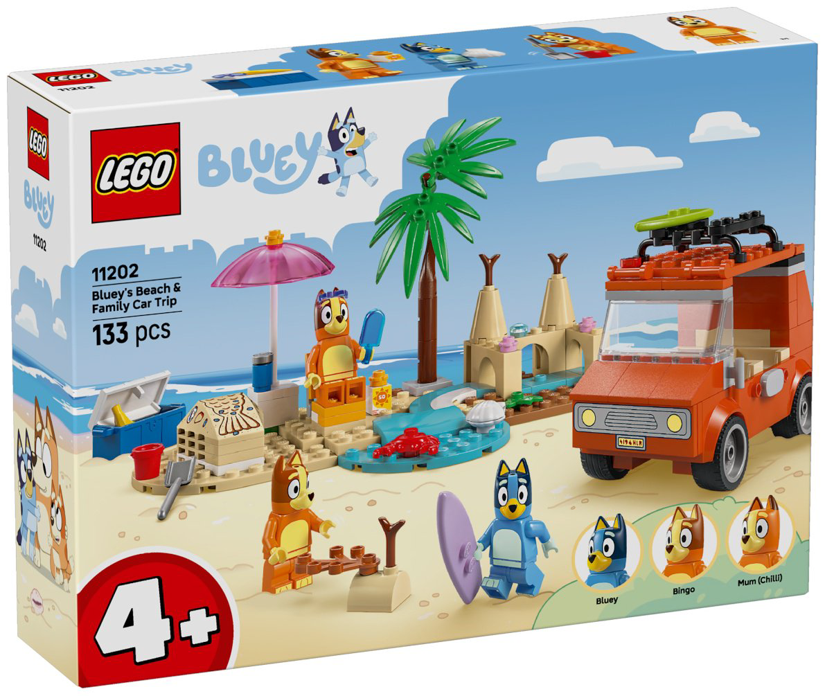 Конструктор LEGO Пляж Блюи и семейная поездка на машине Bluey, деталей 133 шт купить,NaN