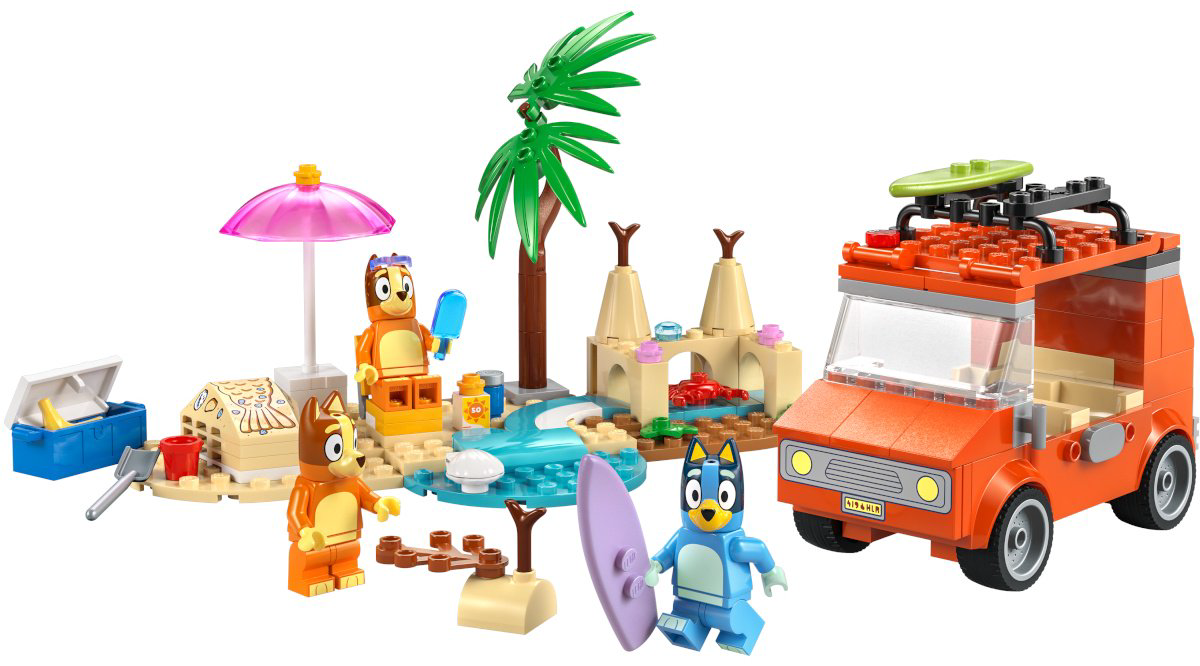 Конструктор LEGO Пляж Блюи и семейная поездка на машине Bluey, деталей 133 шт купить,NaN