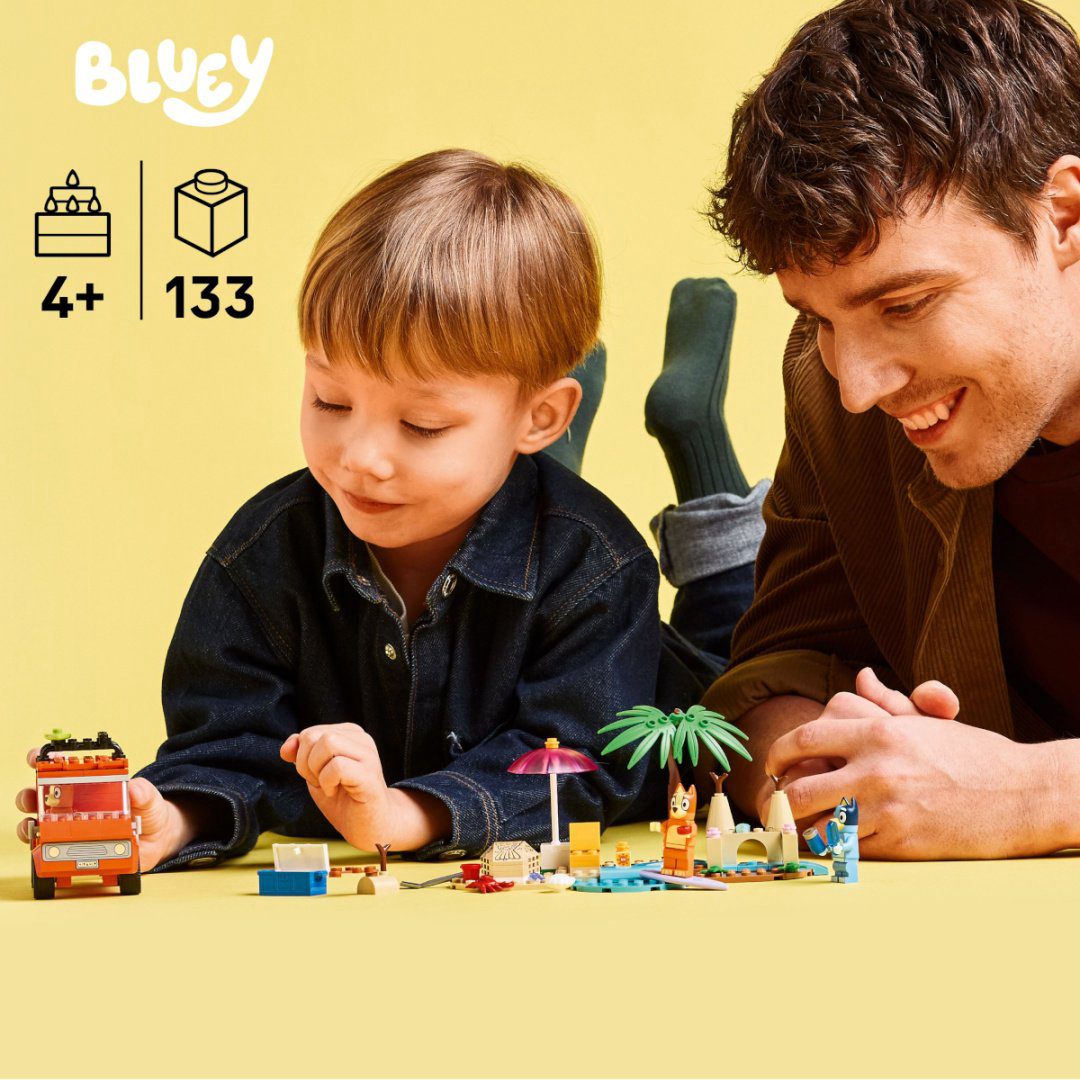 Конструктор LEGO Пляж Блюи и семейная поездка на машине Bluey, деталей 133 шт купить,NaN