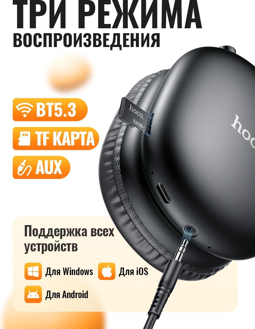 Наушники Hoco W35 MAX черный купить,18000