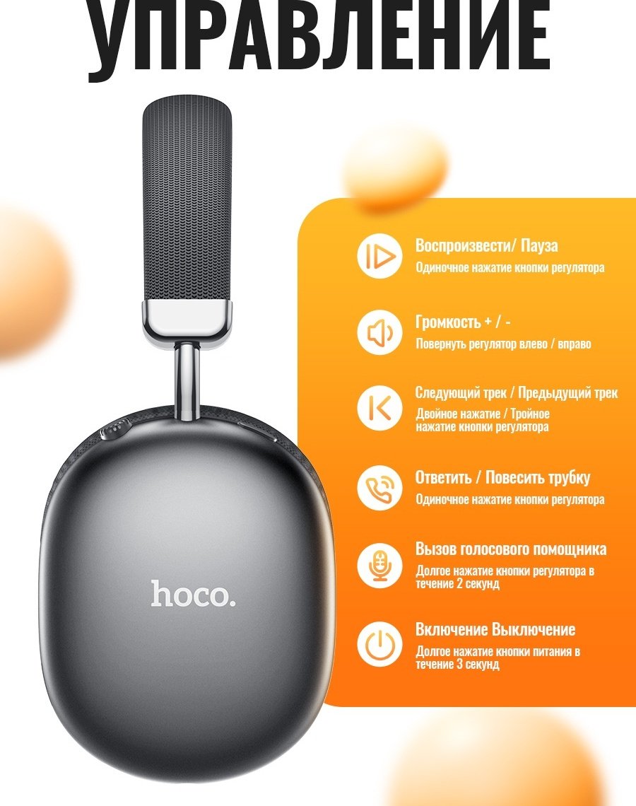 Наушники Hoco W35 MAX черный купить,18000