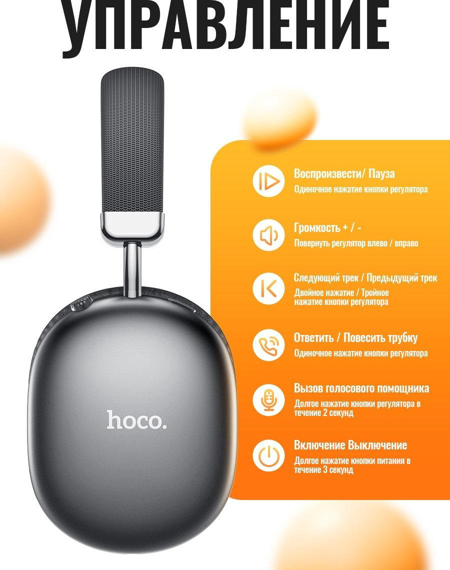 Наушники Hoco W35 MAX черный купить,18000