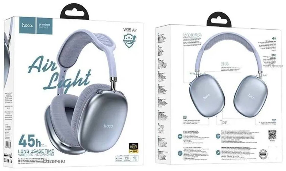 Наушники Hoco W35 Air голубой купить,17000