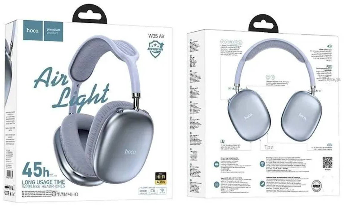 Наушники Hoco W35 Air голубой купить,17000