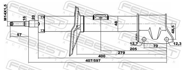 Амортизатор FEBEST передний 24661262F 1 шт купить,NaN