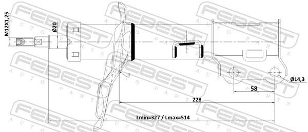 Амортизатор FEBEST передний 22110-001FL 1 шт купить,NaN