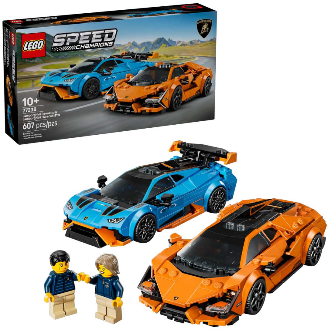 Конструктор LEGO Lamborghini Revuelto и Huracán STO Speed Champions, деталей 607 шт