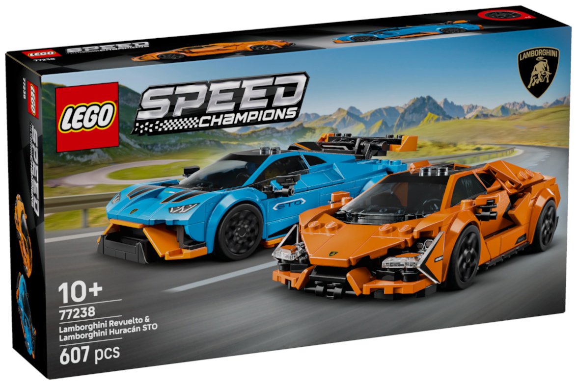 Конструктор LEGO Lamborghini Revuelto и Huracán STO Speed Champions, деталей 607 шт