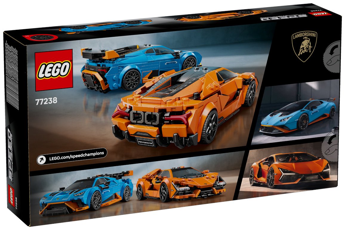 Конструктор LEGO Lamborghini Revuelto и Huracán STO Speed Champions, деталей 607 шт