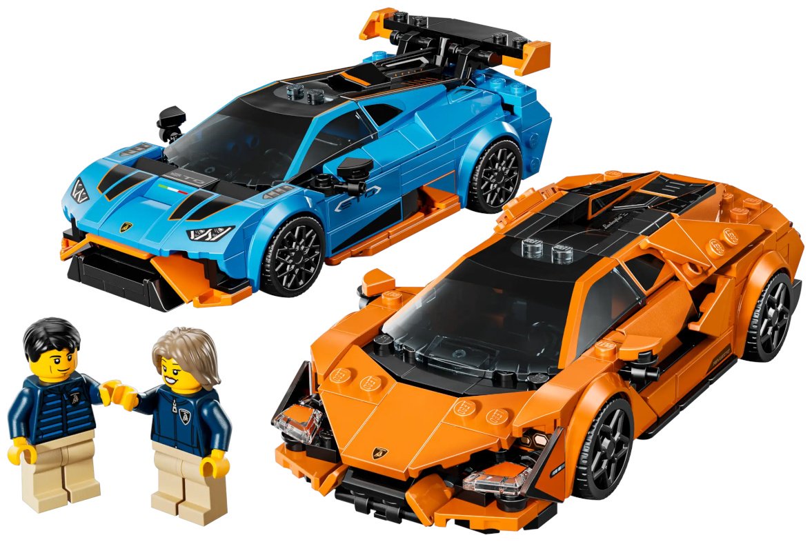 Конструктор LEGO Lamborghini Revuelto и Huracán STO Speed Champions, деталей 607 шт