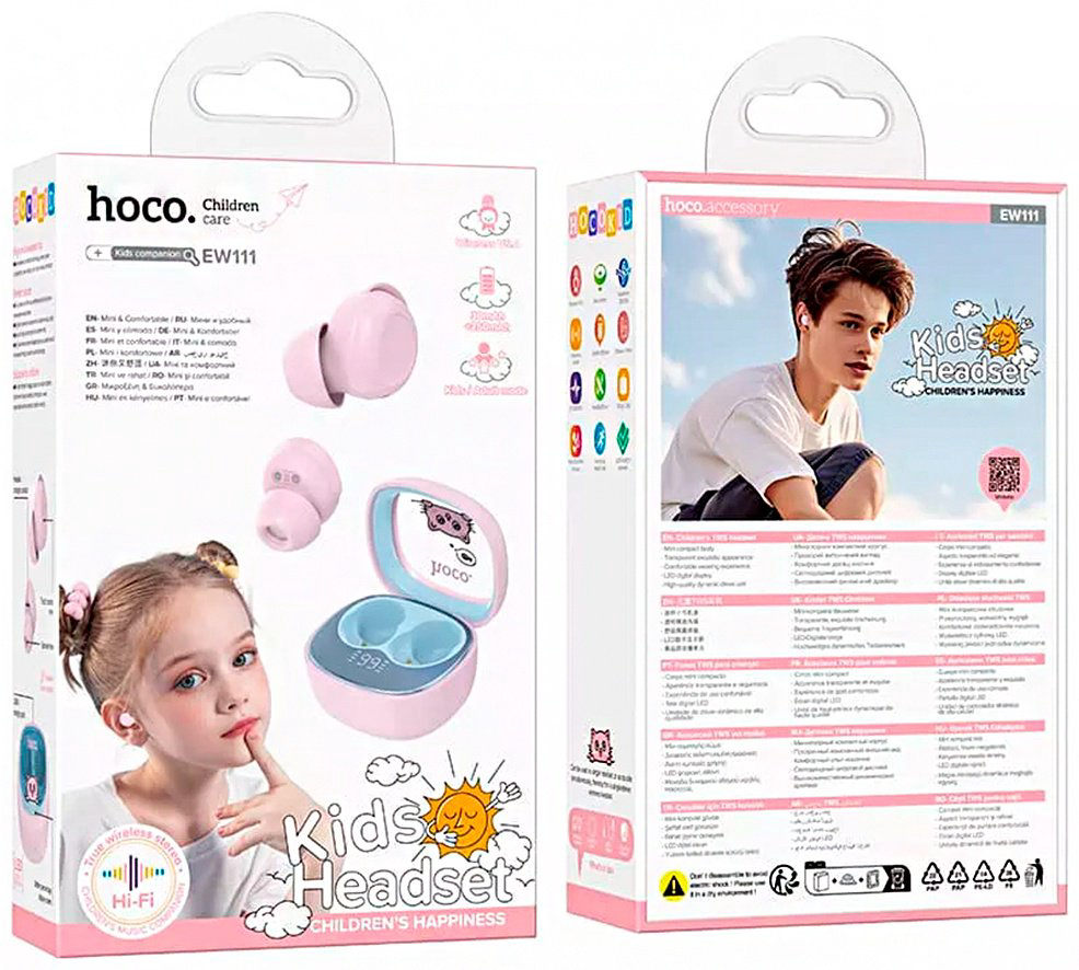 Наушники Hoco EW111 TWS Pink розовый купить,NaN