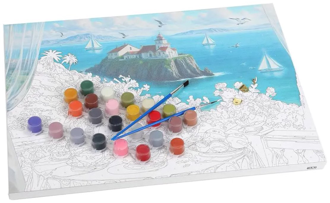 Картина Мульти Арт Морской пейзаж холст на подрамнике 40x30 см купить,NaN
