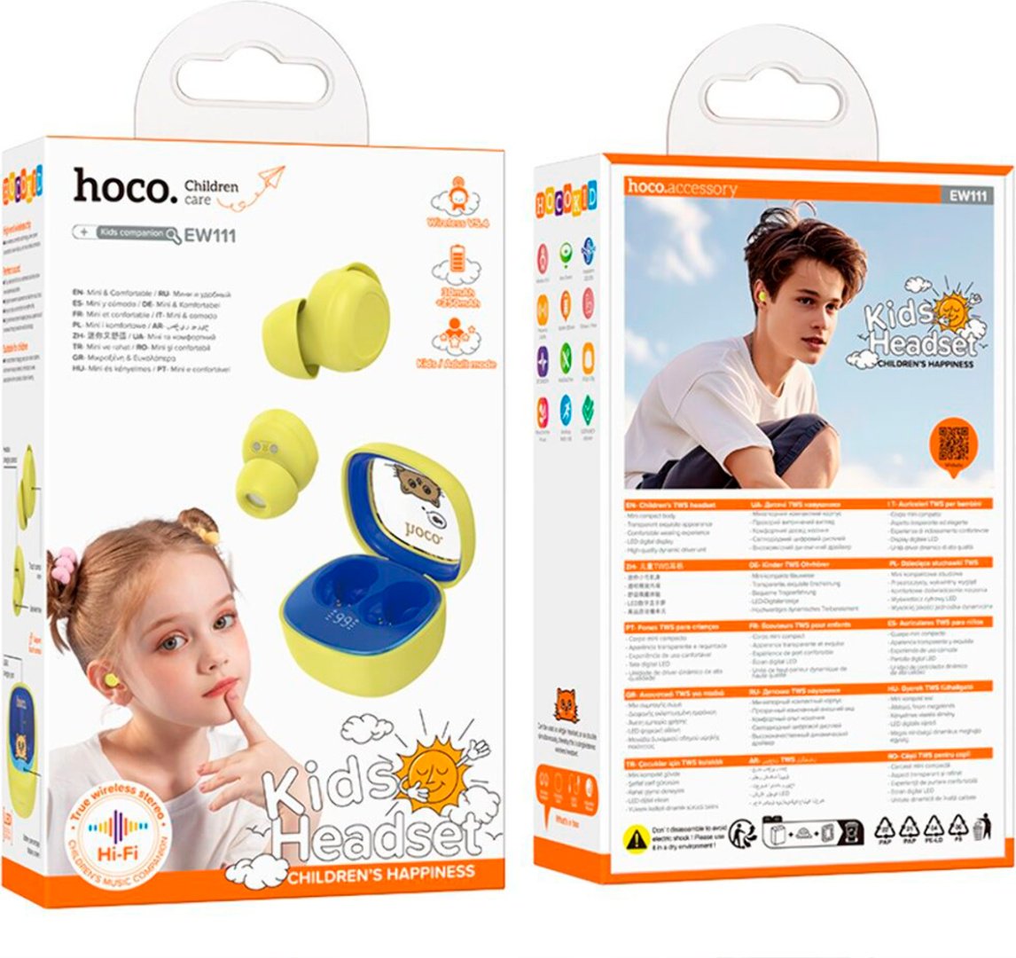 Наушники Hoco EW111 TWS Yellow желтый