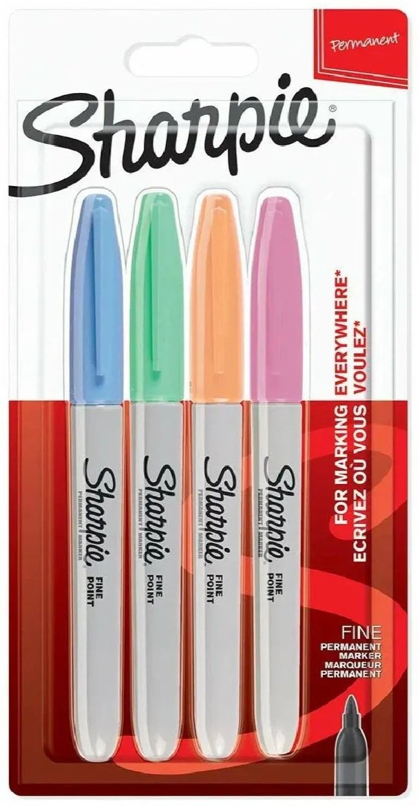 Маркер SHARPIE SP-2065402, 4 шт, 0.9 мм, мультиколор