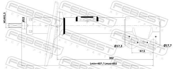 Амортизатор FEBEST передний 01110-006FL 1 шт купить,NaN