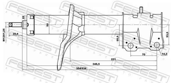 Амортизатор FEBEST передний 04665579F 1 шт купить,NaN