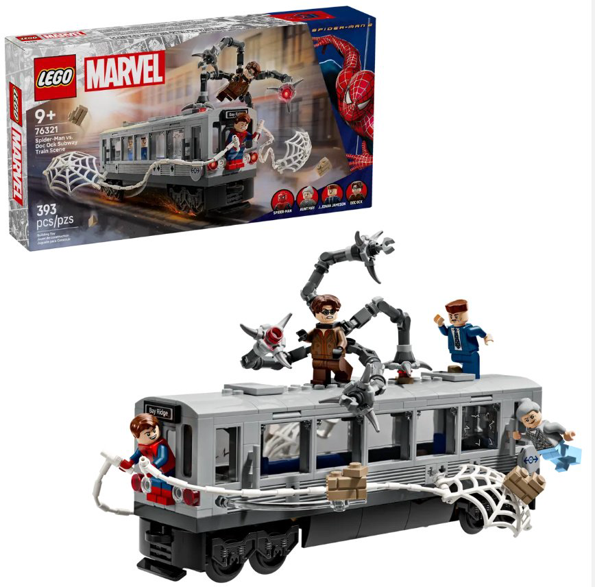 Конструктор LEGO Человек-паук против Док Ока: Сцена с поездом, деталей 393 шт