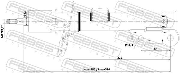 Амортизатор FEBEST передний 12110-009FR 1 шт купить,NaN