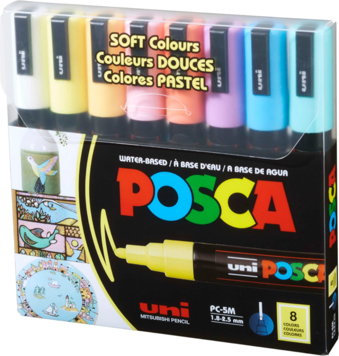 Маркер POSCA MI-PC5M-S-08C, 8 шт, 1.8 мм, мультиколор купить,NaN