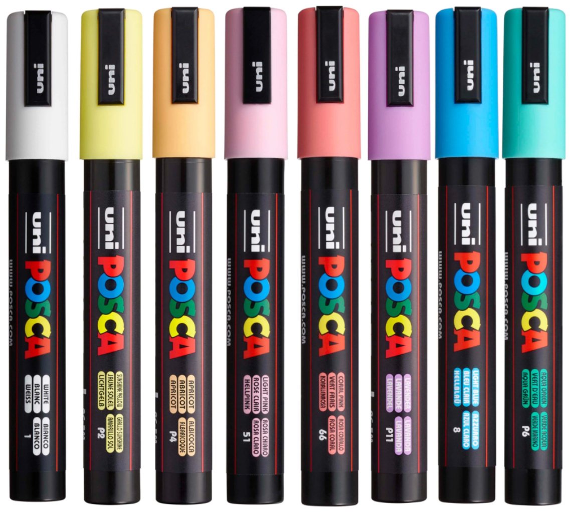 Маркер POSCA MI-PC5M-S-08C, 8 шт, 1.8 мм, мультиколор - ForteMarket Маркер POSCA MI-PC5M-S-08C, 8 шт, 1.8 мм, мультиколор купить,0