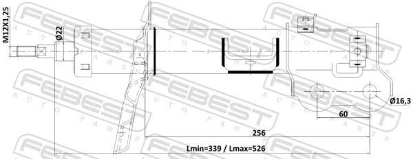 Амортизатор FEBEST передний 22110-002FR 1 шт купить,NaN