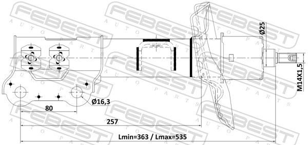 Амортизатор FEBEST передний 22110-003FR 1 шт купить,NaN